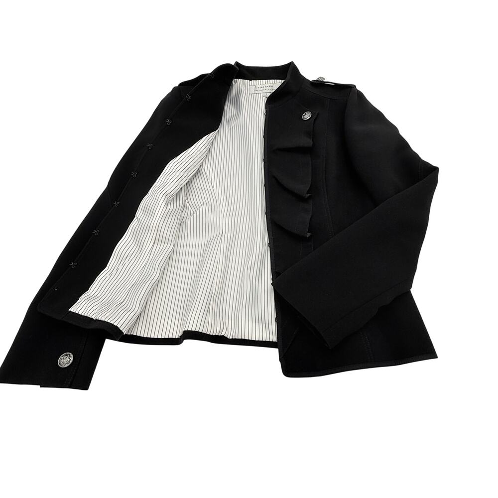 Tahari Military Ruffle Button Front Jacket - Picture 5 of 5